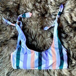 HULA HONEY WOMEN’S XTRA LARGE Striped Bikini Top Size Extra Large XL